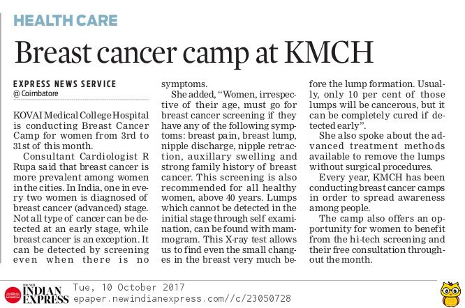 Breast Cancer Camp By KMCH