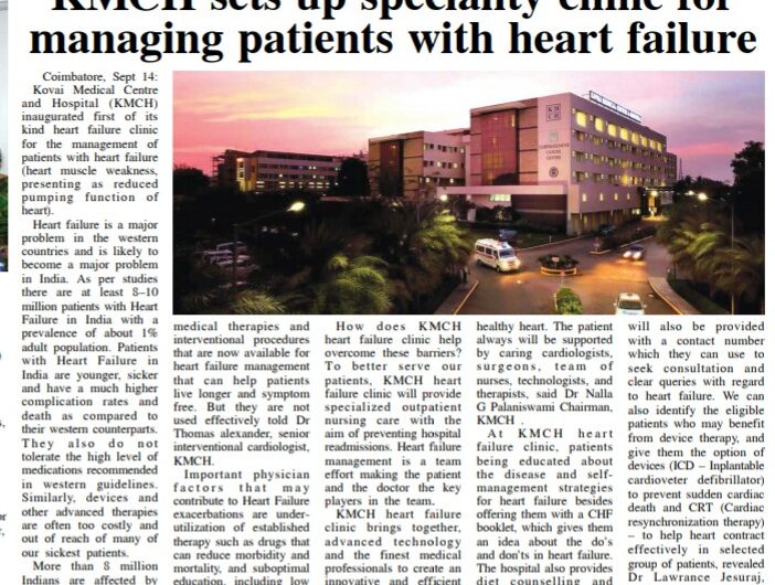 KMCH sets up speciality clinic for managing patients with heart failure
