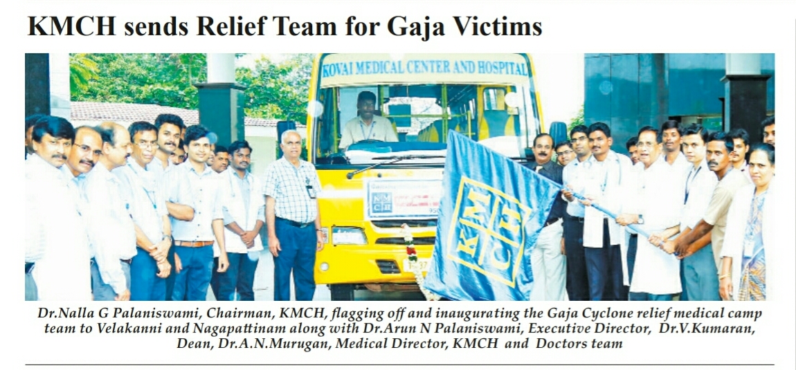 KMCH’s team at cyclone relief medical camp