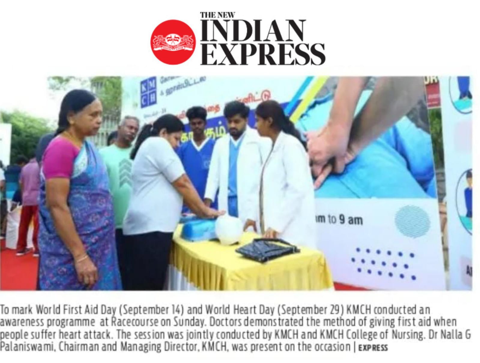 KMCH Training On Life Saving First Aid